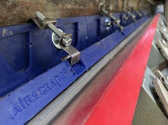 AirScrape is a contact-free conveyor skirting and sealing system.